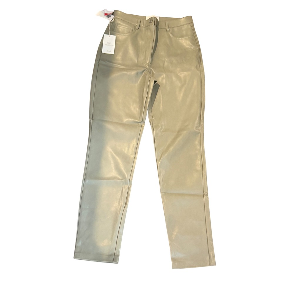 Aritzia Wilfred The Melina Skinny Vegan Leather Pants Bitter Sage 10 NWT